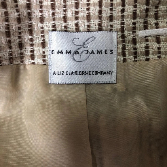 Emma James Tweed Lined Button Front Blazer Cream Size Medium - Picture 7 of 8